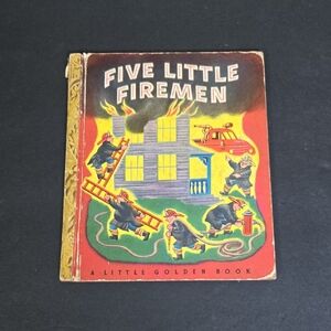 Vintage 1949 Children's Five Little Firemen Golden Book